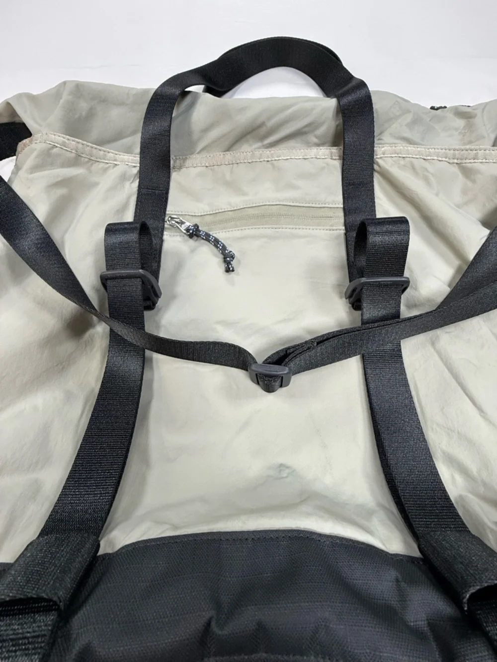 lululemon athletica Light Gray and Black Convertible Nylon Tote